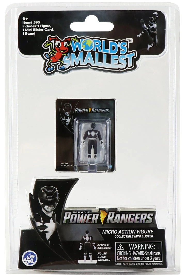 World's Smallest Power Rangers Black Ranger Micro Action Figure 1 World's Smallest Power Rangers Black Ranger Micro Action Figure