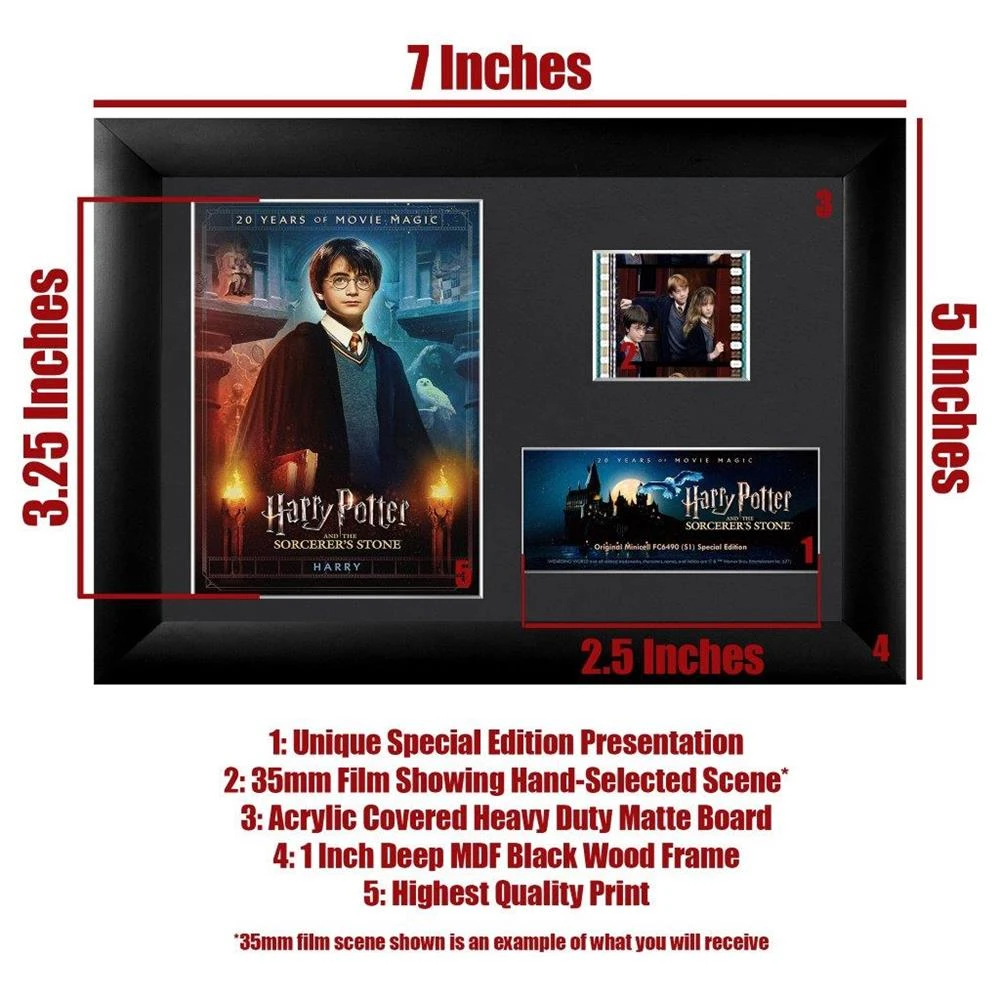 Film Cells LTD. Harry Potter And The Sorcerer's Stone 20th Anniversary Mini Cell Film Cell Presentation 5 Film Cells LTD. Harry Potter And The Sorcerer's Stone 20th Anniversary Mini Cell Film Cell Presentation
