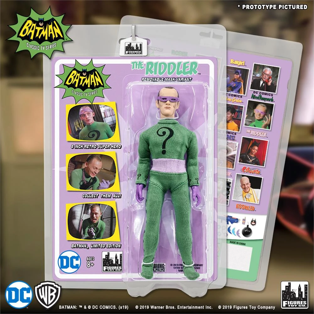 Figures Toy Company Batman Classic TV Series- The Riddler With Removable Mask 8" Action Figure 1 Figures Toy Company Batman Classic TV Series- The Riddler With Removable Mask 8" Action Figure